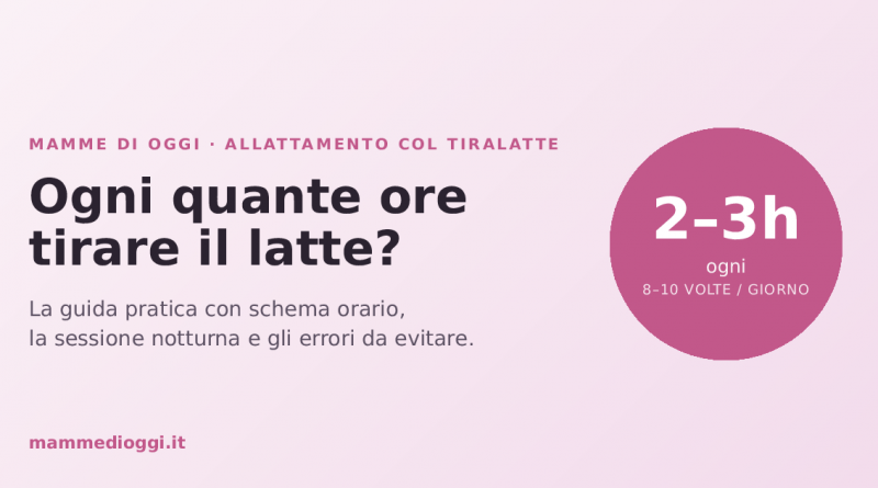 Schema: ogni quante ore tirare il latte